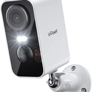 Caméra de Surveillance ieGeek 2K WiFi Extérieure/Intérieure Sans Fil avec Batterie - Vision Nocturne en Couleur, Détection de Mouvement AI & PIR, Audio Bidirectionnel, Étanche IP65