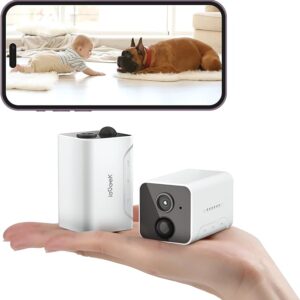 ieGeek 2pcs Kit de Caméras WiFi Intérieures 1080P - Surveillance sans Fil avec Détection AI/PIR, Vision Nocturne, Audio Bidirectionnel, Sirène Intégrée, Compatible SD/Cloud et Alexa