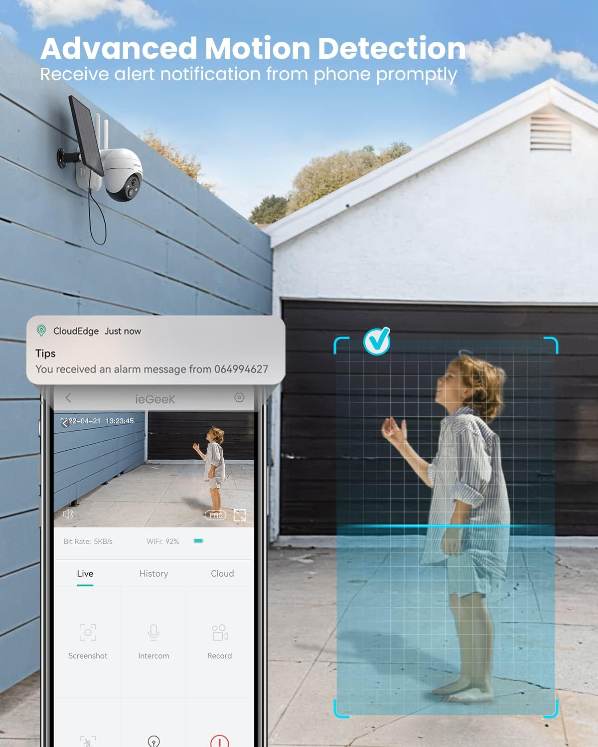 ieGeek - Caméra dôme de surveillance WIFI solaire 360° – Image 9