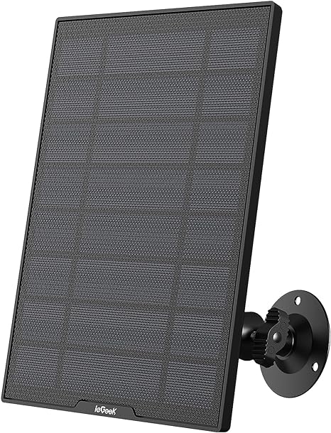 ieGeek Panneau Solaire pour Caméra Surveillance WiFi, Type-C, Support Réglable à 360°, Étanche IP65,ieGeek ZS-GX3S