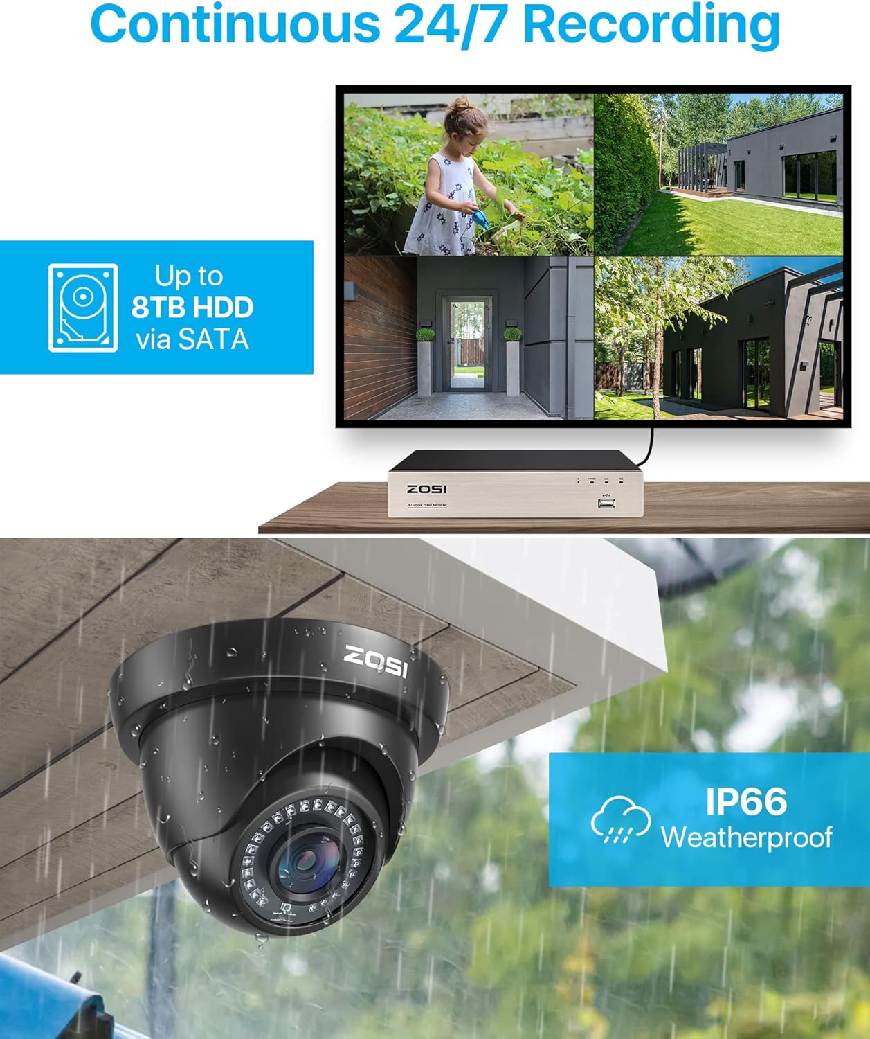 Kit de 4 Caméras de Surveillance 4K pour Sécurité Extérieure de Magasin – Image 2