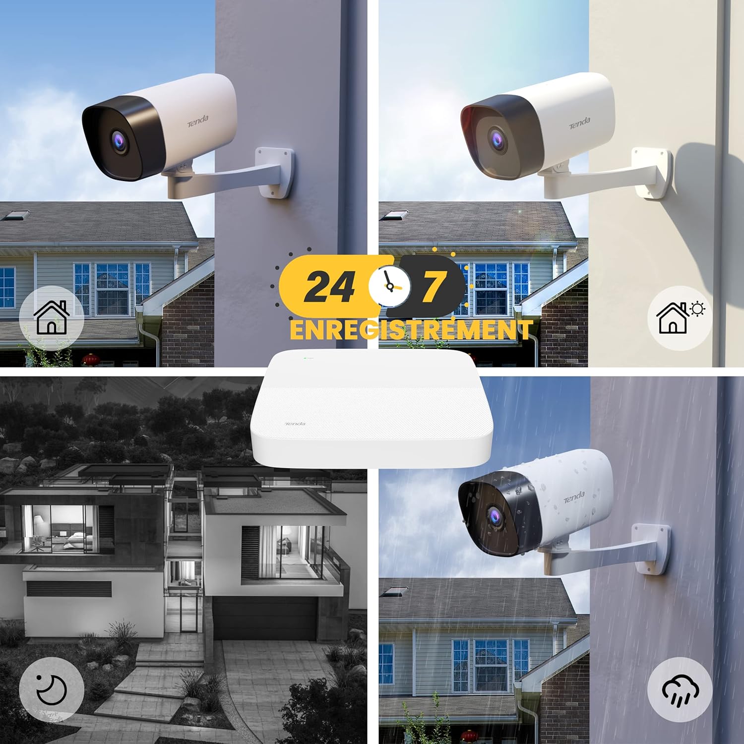 Kit 4 Caméras de Surveillance Extérieure pour magasin 4mp – Image 4