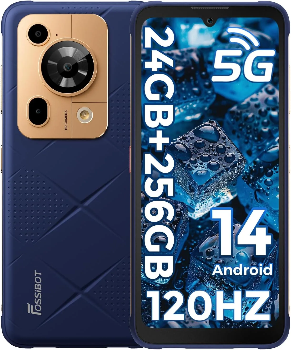 FOSSIBOT F112 Pro – Smartphone Renforcé 5G | 24 Go RAM + 256 Go Stockage | Batterie 7150 mAh | Écran 120 Hz | Android 14