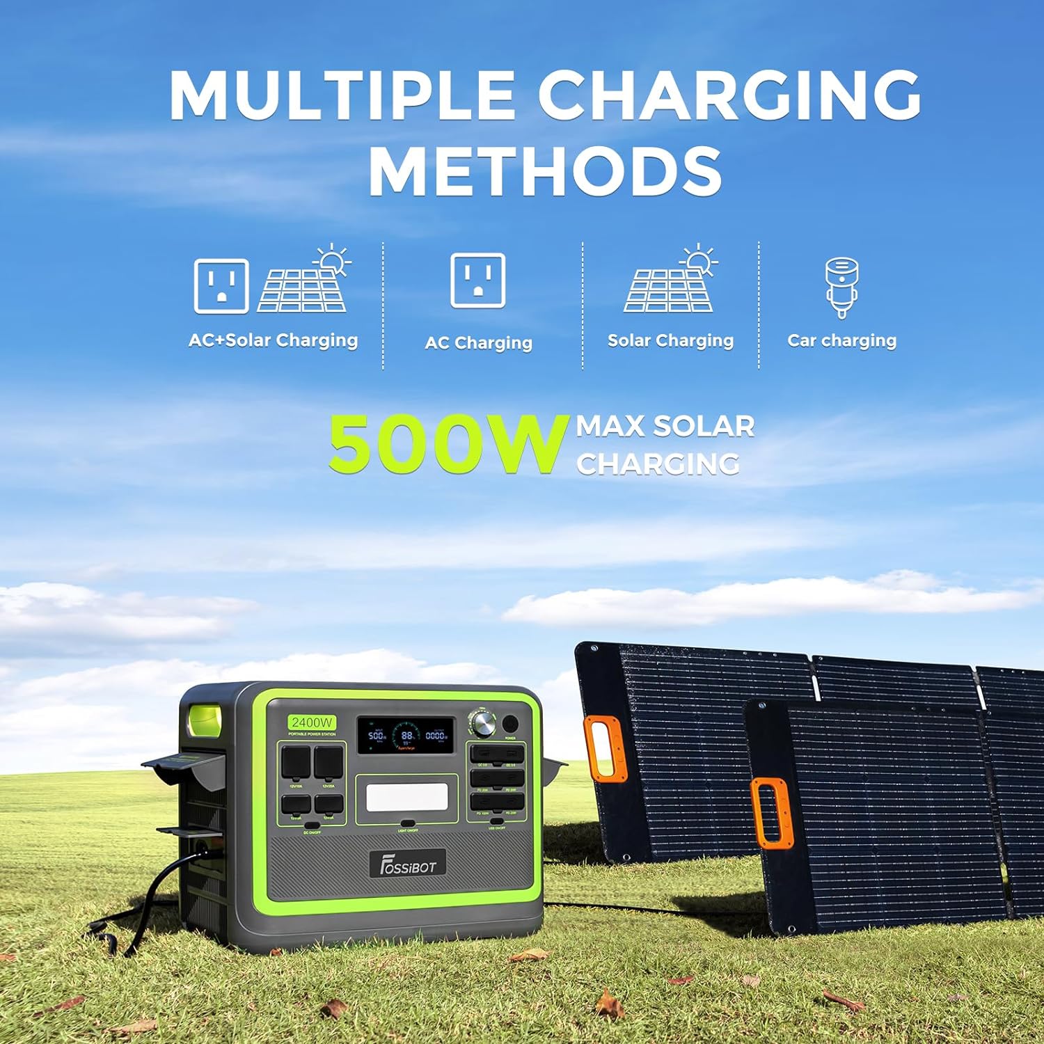 FOSSiBOT F2400 - Station d'Alimentation Portable 2400W/2048Wh pour Énergie de Secours – Image 6
