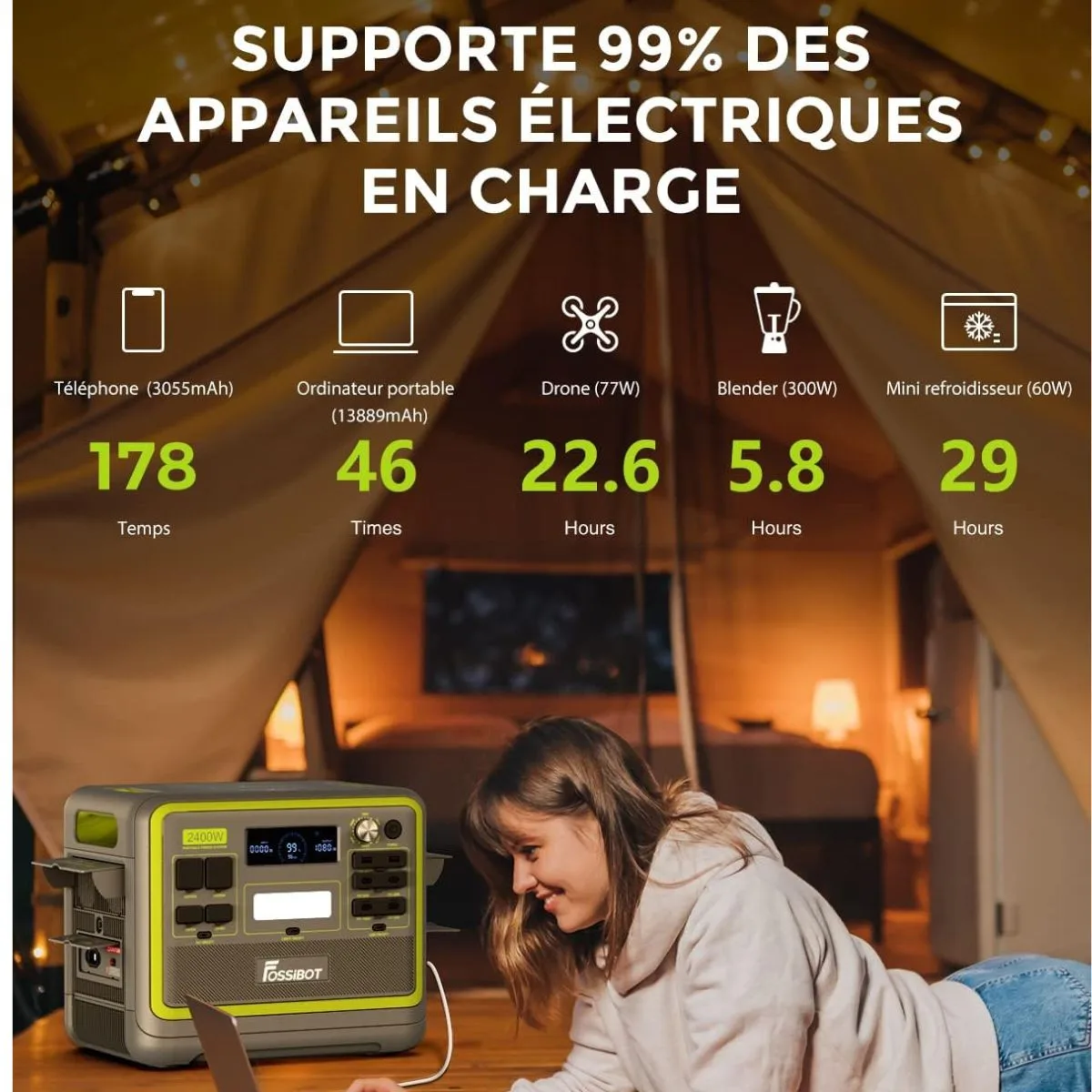 FOSSiBOT F2400 avec Panneau Solaire 200W – Image 3