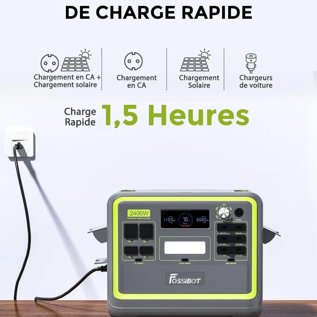 FOSSiBOT F2400 avec Panneau Solaire 200W – Image 5
