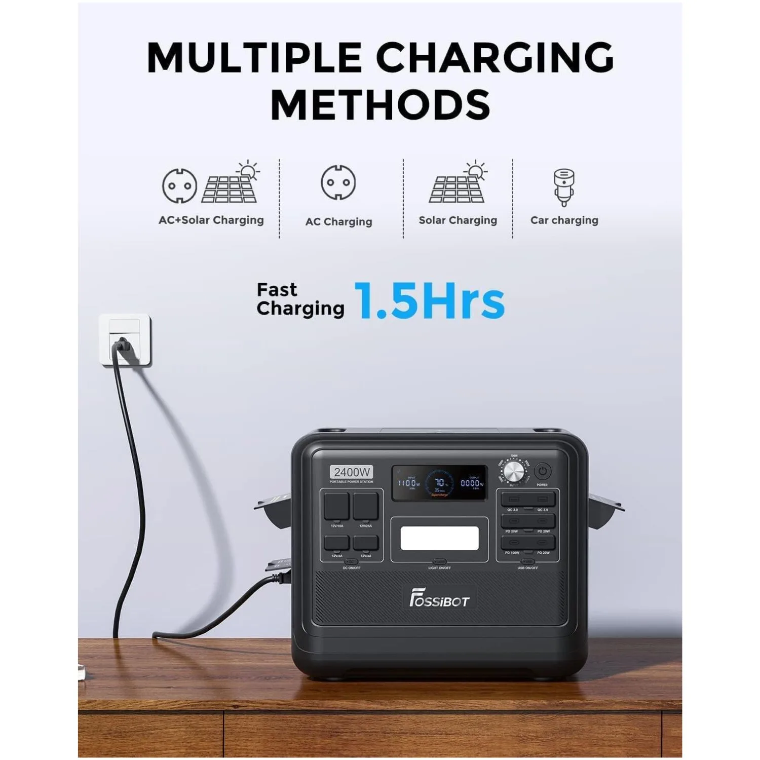 FOSSiBOT F2400 station électrique portable - Noir – Image 4