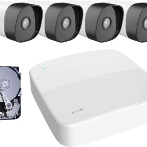 Kit 4 Caméras de Surveillance Extérieure pour magasin 4mp