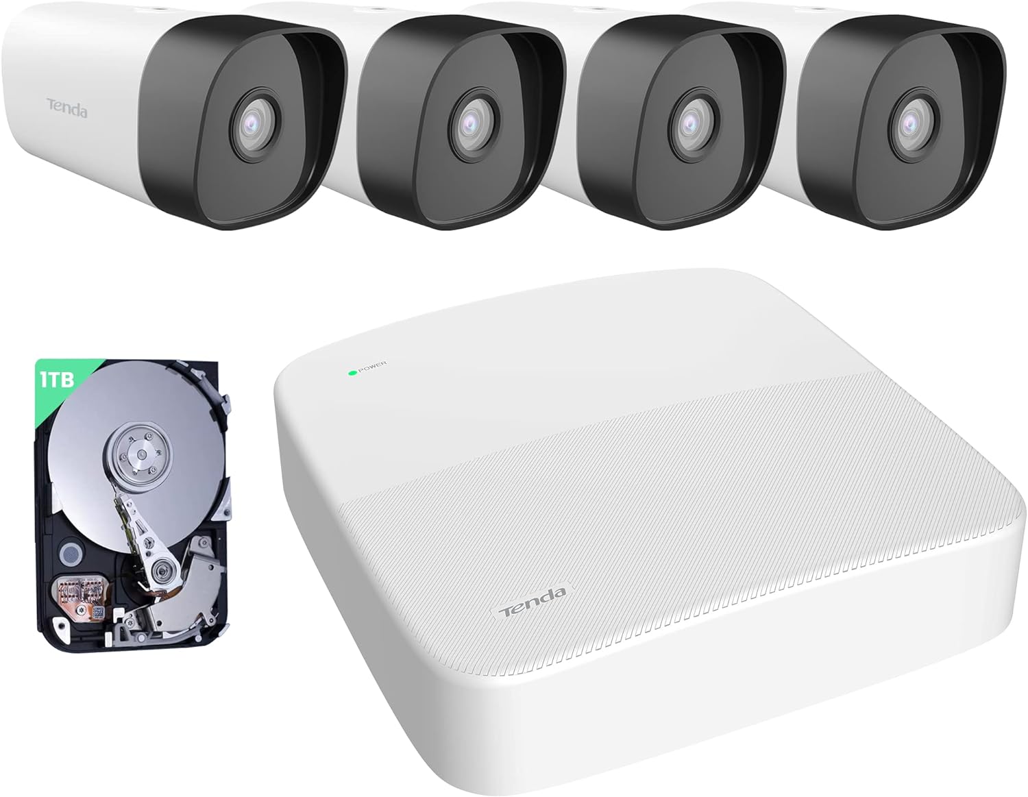Kit 4 Caméras de Surveillance Extérieure pour magasin 4mp