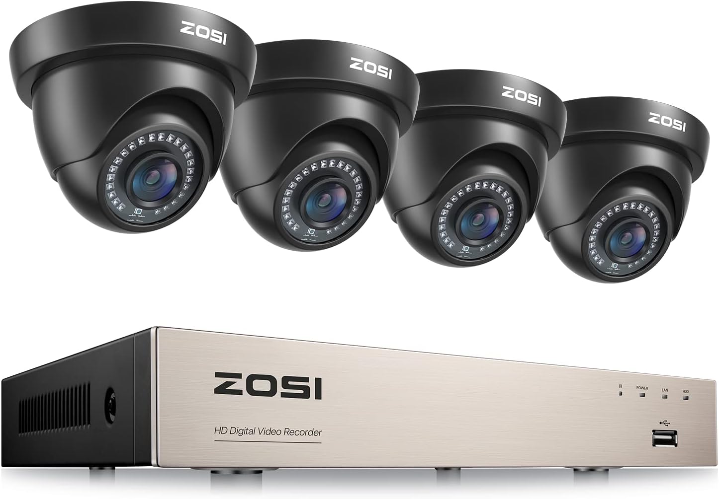 Kit de 4 Caméras de Surveillance 4K pour Sécurité Extérieure de Magasin