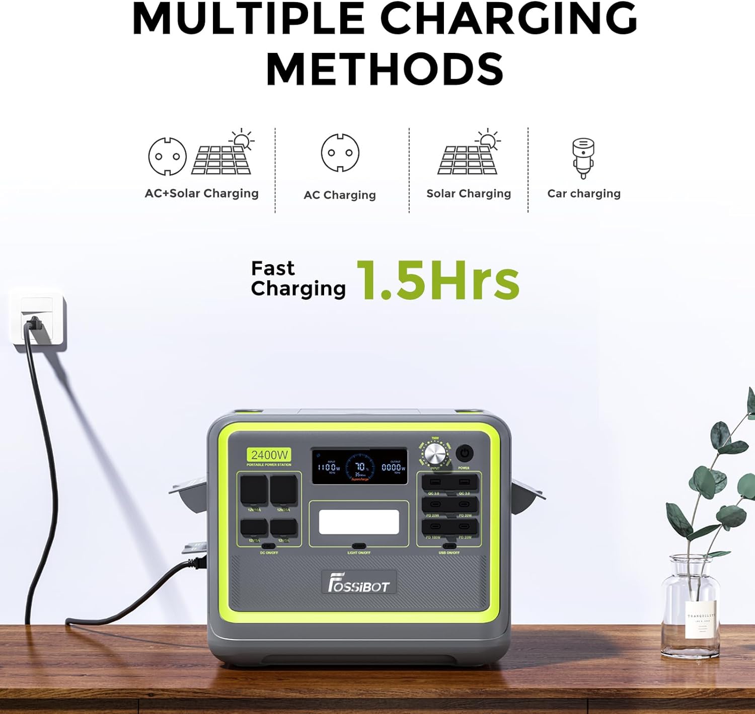 FOSSiBOT F2400 - Station d'Alimentation Portable 2400W/2048Wh pour Énergie de Secours – Image 4