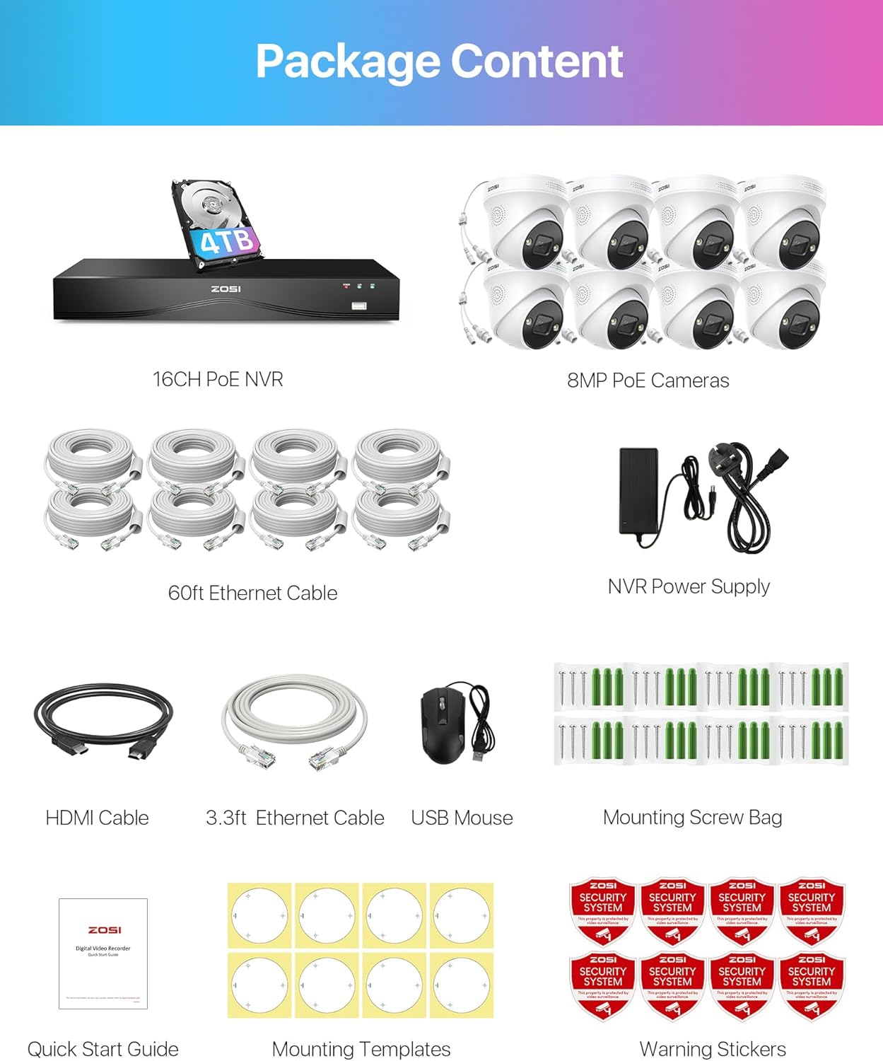 Kit 8 Caméras de Surveillances Extérieure pour Magasin - Full HD 4K – Image 8