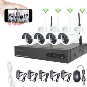 pack de x4 Système de Caméra de Surveillance Intérieure 4K pour Magasin