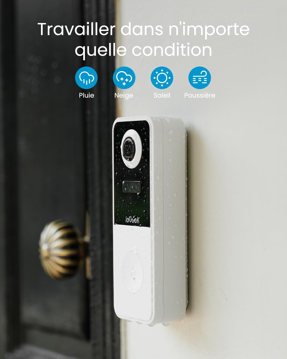 ieGeek Sonnette sans Fil Camera Exterieur Etanche grand angle 180° – Image 4